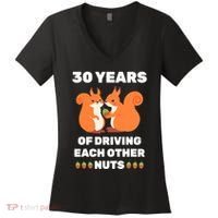 30th 30-Year Pearl Wedding Anniversary Funny Couple Him Her Women's V-Neck T-Shirt thumb 0