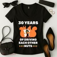 30th 30-Year Pearl Wedding Anniversary Funny Couple Him Her Women's V-Neck T-Shirt thumb 2