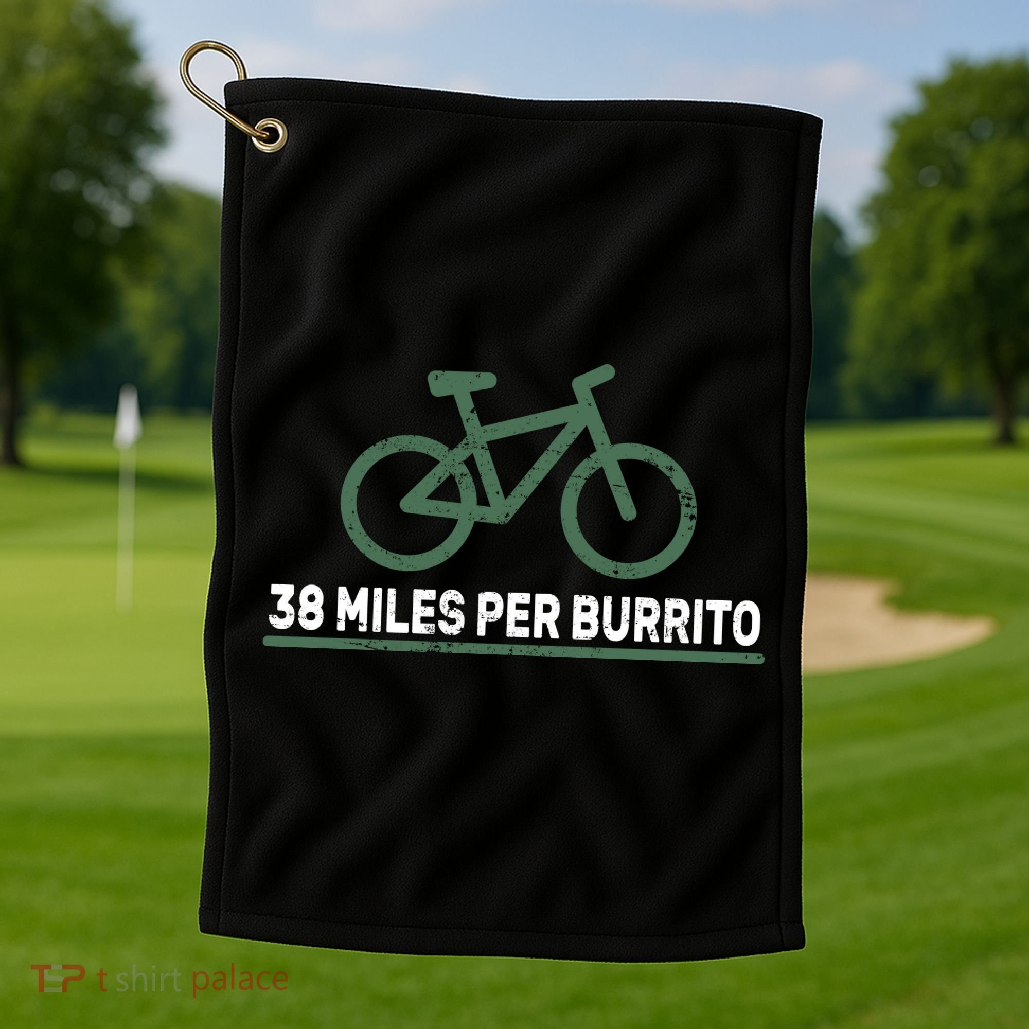 38 Miles Per Burrito Bike Ride Golf Towel