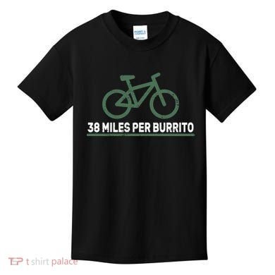 38 Miles Per Burrito Bike Ride Kids T-Shirt
