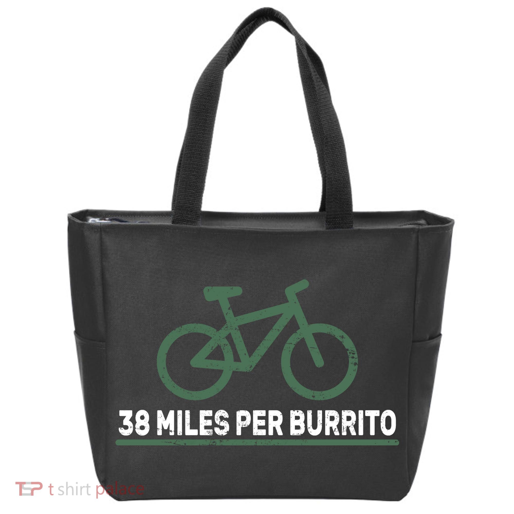 38 Miles Per Burrito Bike Ride Tote Bag