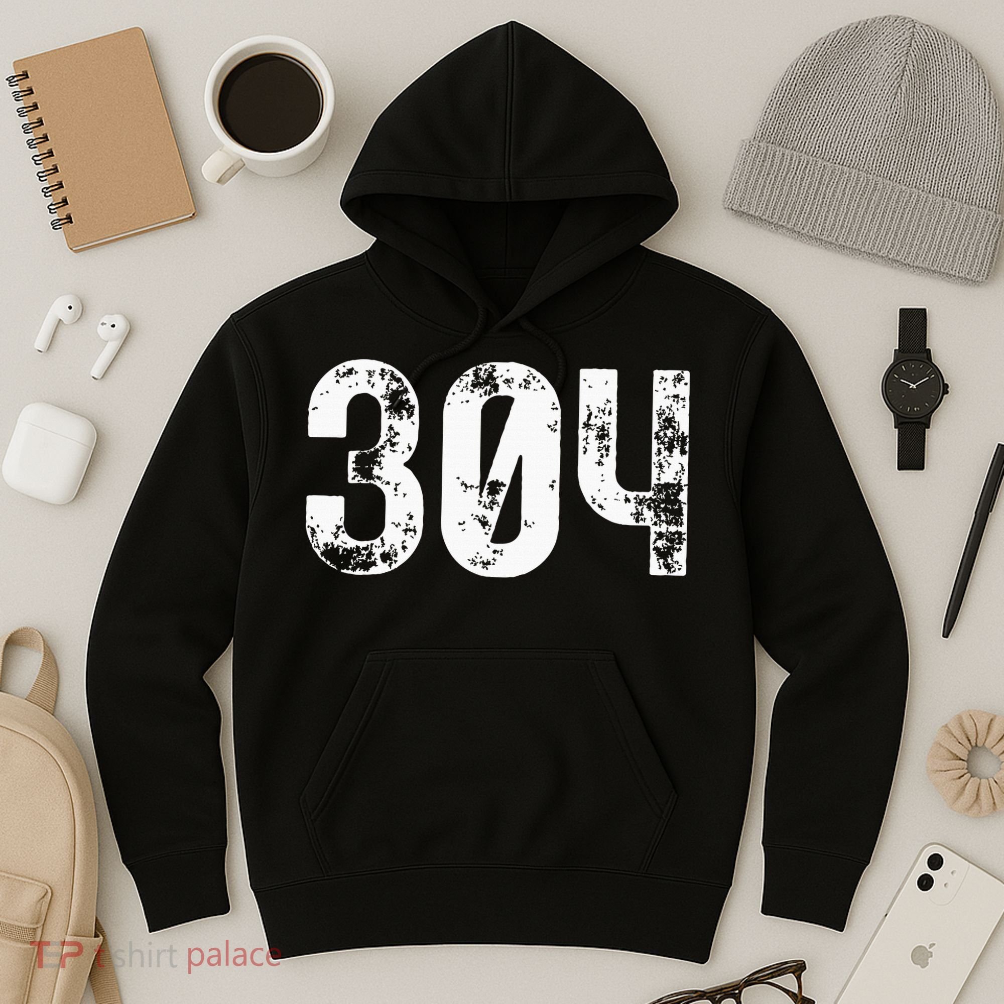 304 Area Code West Virginia Mobile Telephone Area Code 304 Hoodie