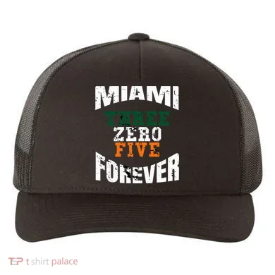 305 Area Code Three Zero Five Miami Yupoong Adult 5-Panel Trucker Hat