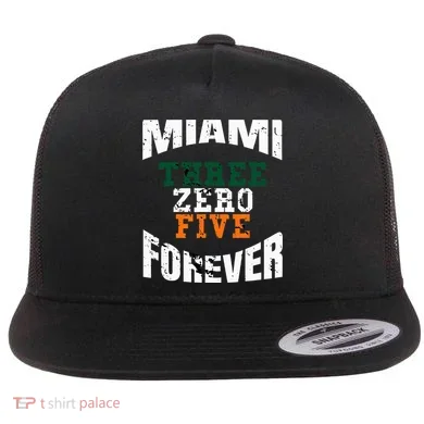 305 Area Code Three Zero Five Miami Flat Bill Trucker Hat