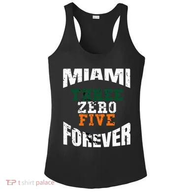 305 Area Code Three Zero Five Miami Ladies PosiCharge Competitor Racerback Tank