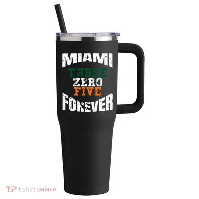 305 Area Code Three Zero Five Miami 40oz Vacuum Insulated Stainless Steel Travel Tumbler