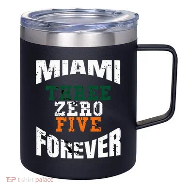 305 Area Code Three Zero Five Miami 12oz Stainless Steel Coffee Mug