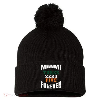 305 Area Code Three Zero Five Miami Pom Pom 12in Knit Beanie