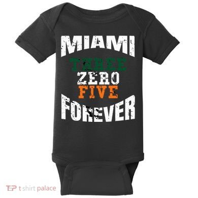 305 Area Code Three Zero Five Miami Baby Bodysuit