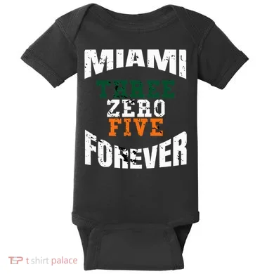 305 Area Code Three Zero Five Miami Baby Bodysuit