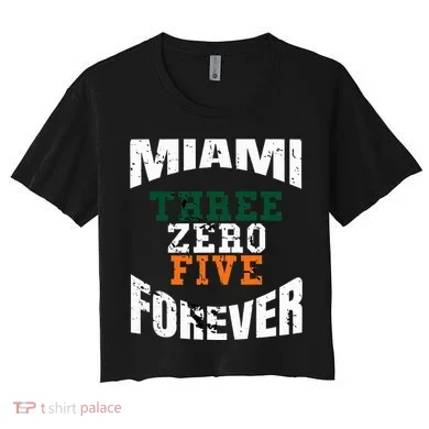 305 Area Code Three Zero Five Miami Women's Crop Top Tee