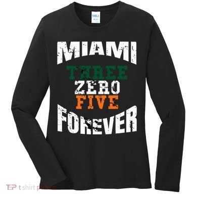 305 Area Code Three Zero Five Miami Women's Long Sleeve Shirt