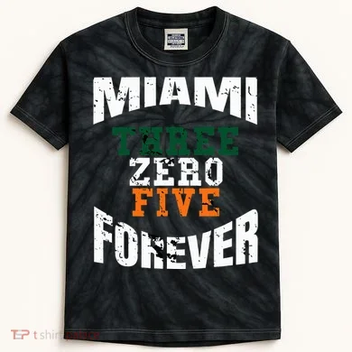 305 Area Code Three Zero Five Miami Kids Tie-Dye T-Shirt