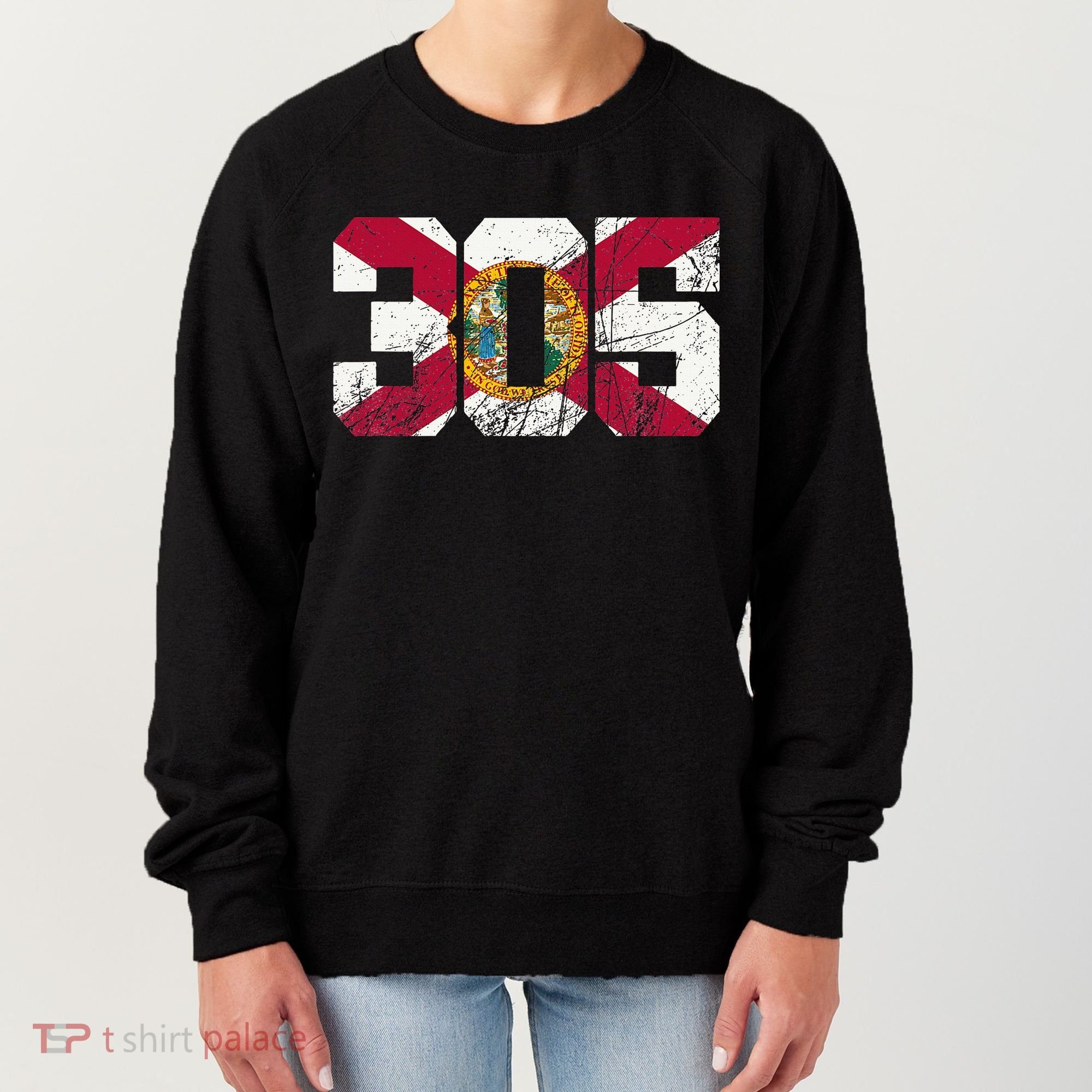 305 Area Code Flag Of Florida Miamidade County Women's Sweatshirt