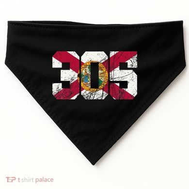 305 Area Code Flag Of Florida Miamidade County USA-Made Doggie Bandana
