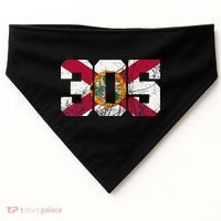 305 Area Code Flag Of Florida Miamidade County USA-Made Doggie Bandana thumb 0