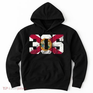 305 Area Code Flag Of Florida Miamidade County Hoodie