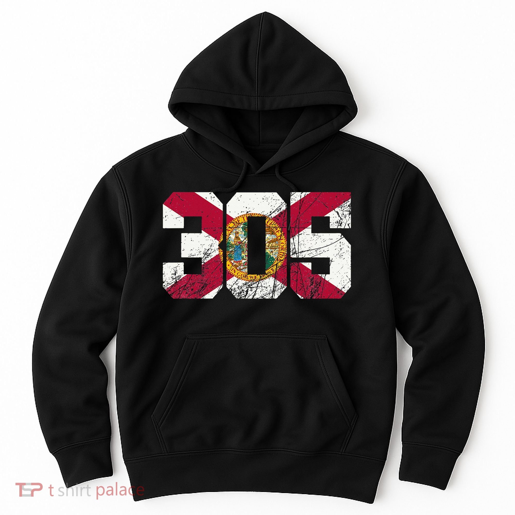 305 Area Code Flag Of Florida Miamidade County Hoodie