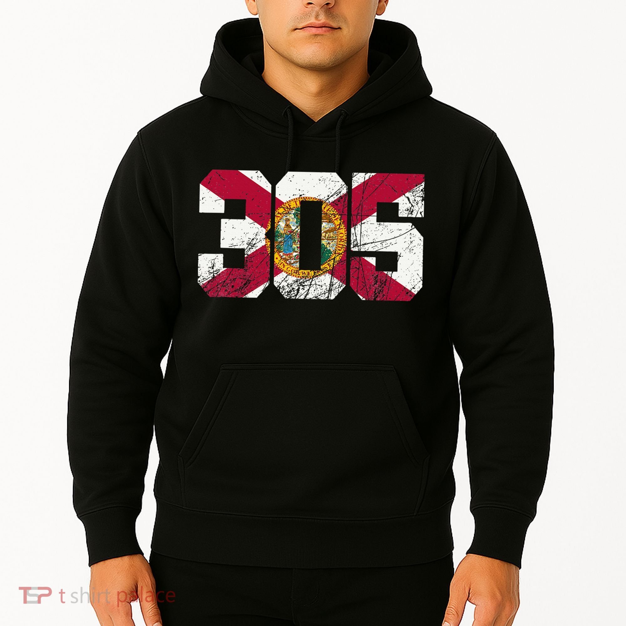 305 Area Code Flag Of Florida Miamidade County Hoodie