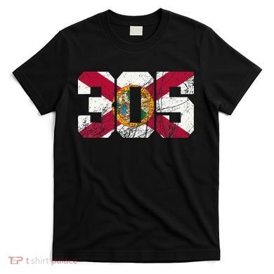305 Area Code Flag Of Florida Miamidade County T-Shirt