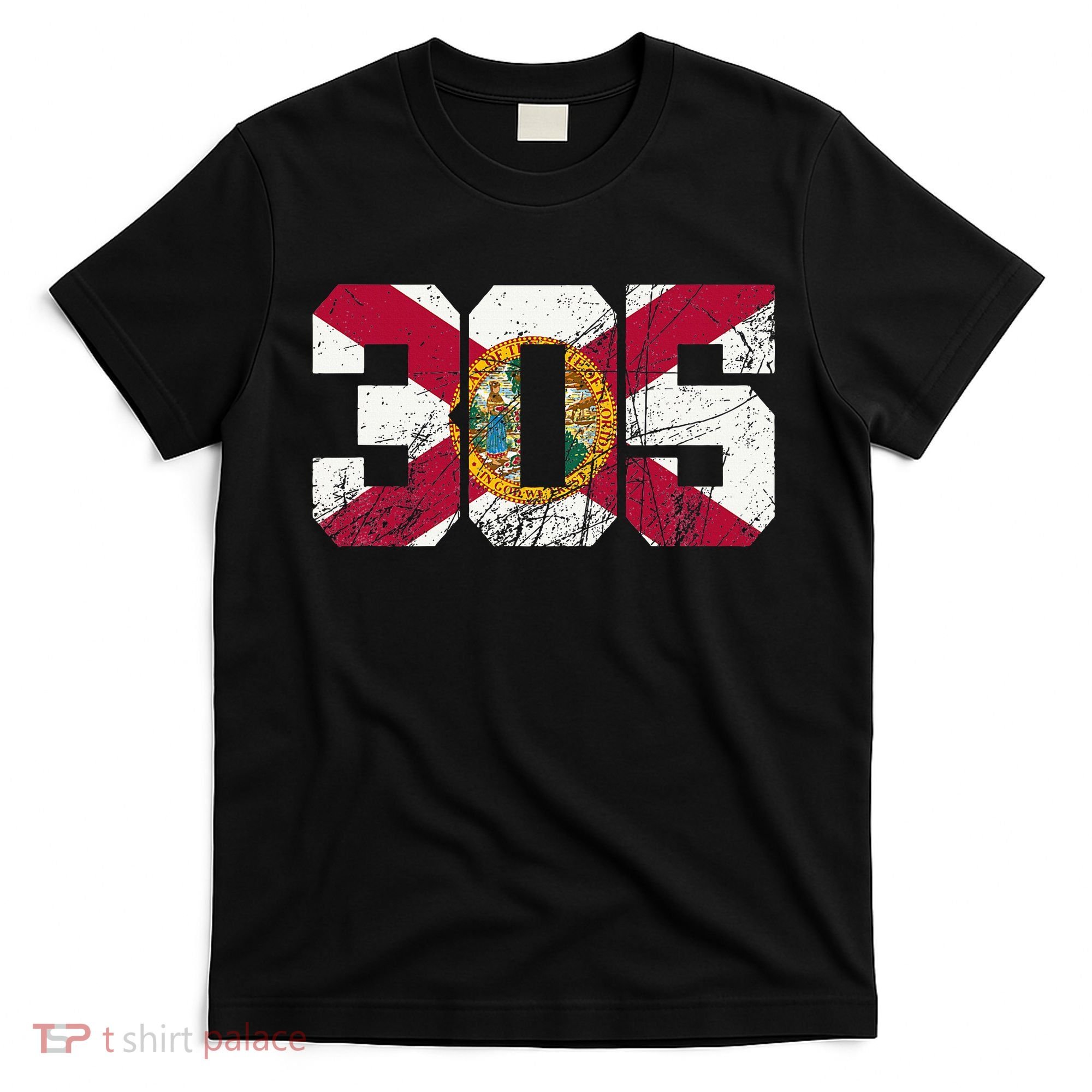 305 Area Code Flag Of Florida Miamidade County T-Shirt