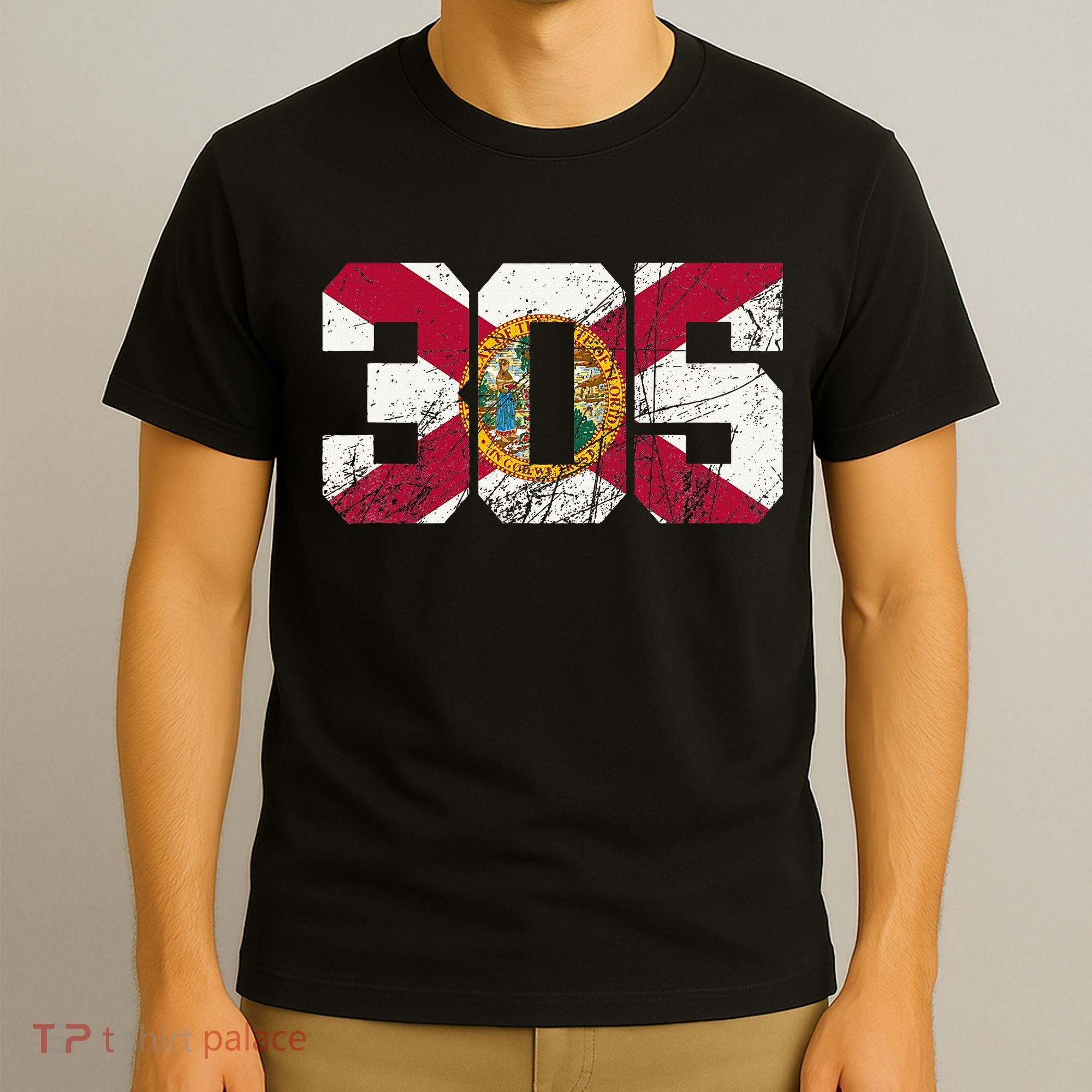 305 Area Code Flag Of Florida Miamidade County T-Shirt
