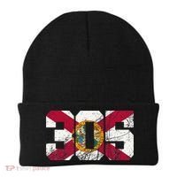 305 Area Code Flag Of Florida Miamidade County Beanie thumb 0