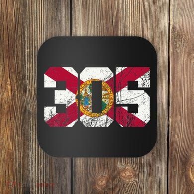 305 Area Code Flag Of Florida Miamidade County Coaster