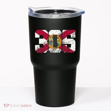 305 Area Code Flag Of Florida Miamidade County Tumbler