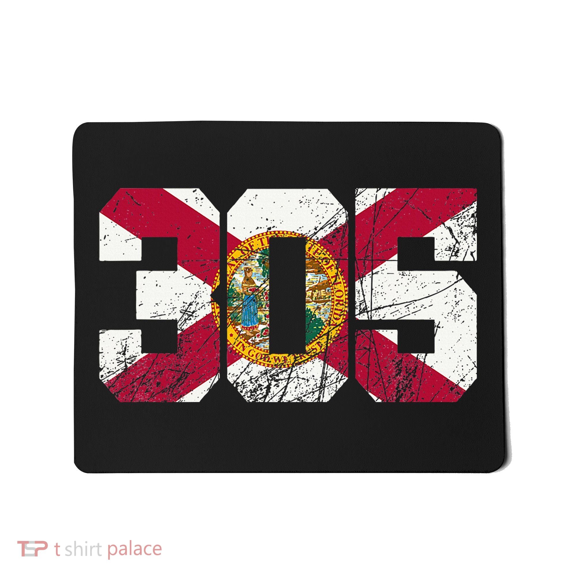 305 Area Code Flag Of Florida Miamidade County Mousepad