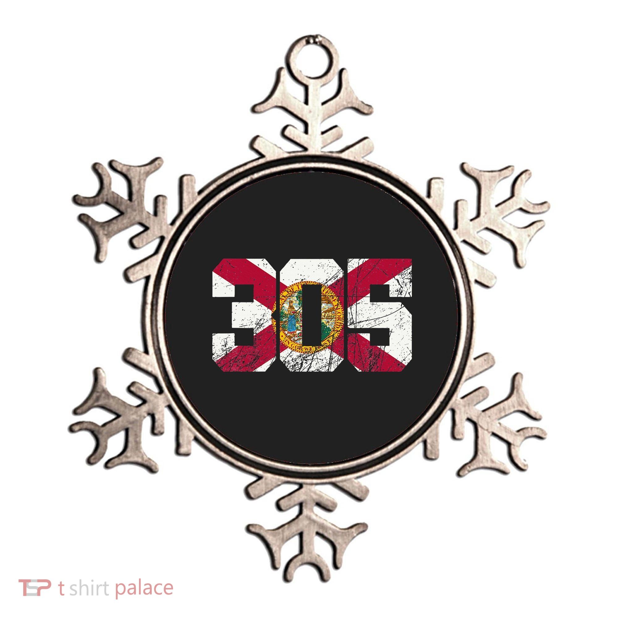 305 Area Code Flag Of Florida Miamidade County Ornament