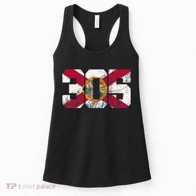 305 Area Code Flag Of Florida Miamidade County Women's Tank Top
