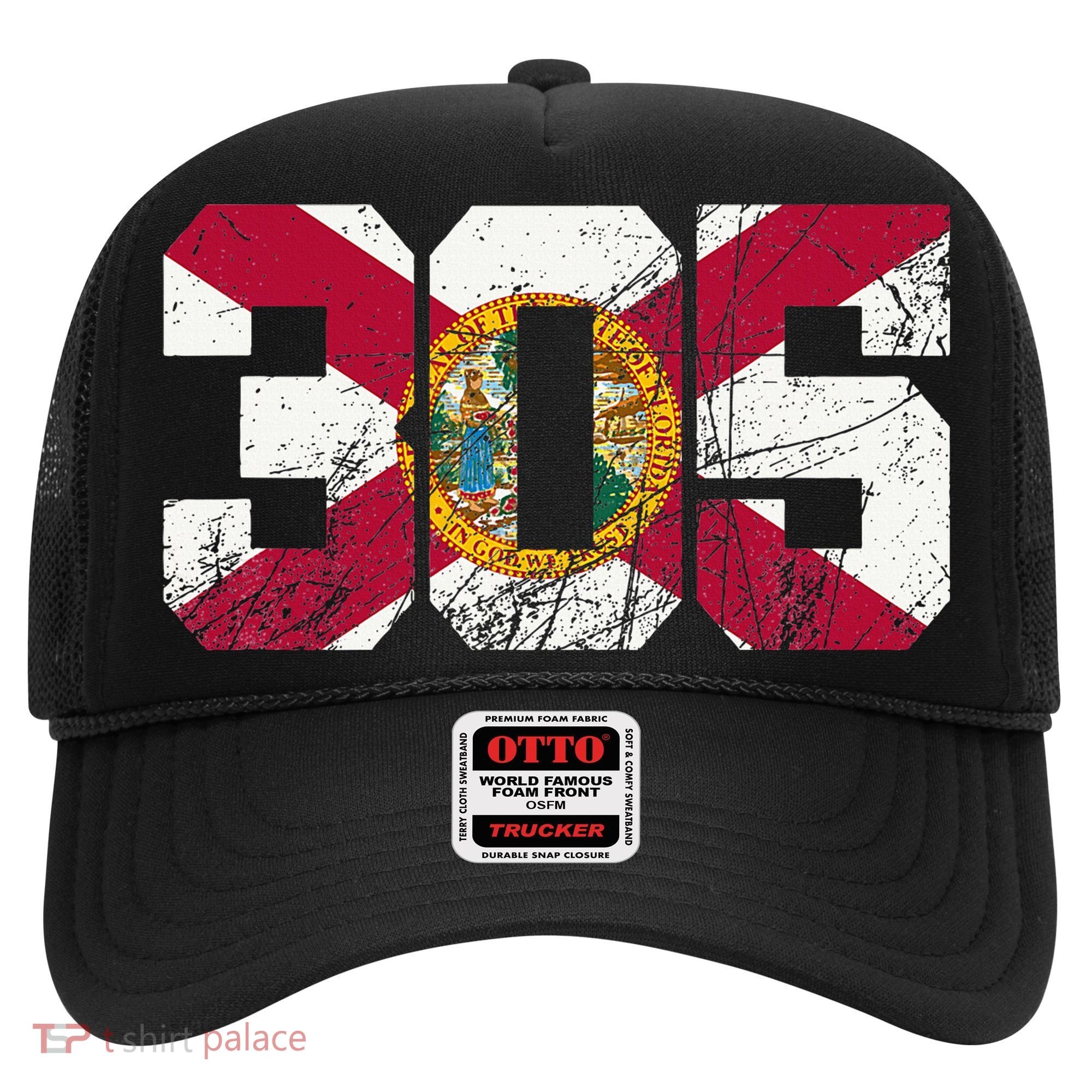 305 Area Code Flag Of Florida Miamidade County Hat