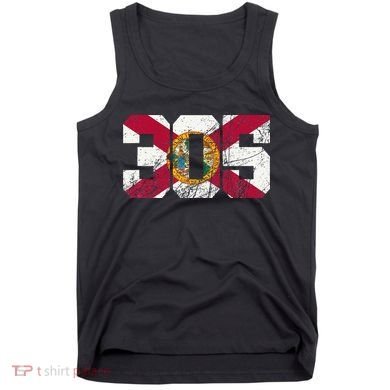 305 Area Code Flag Of Florida Miamidade County Tank Top