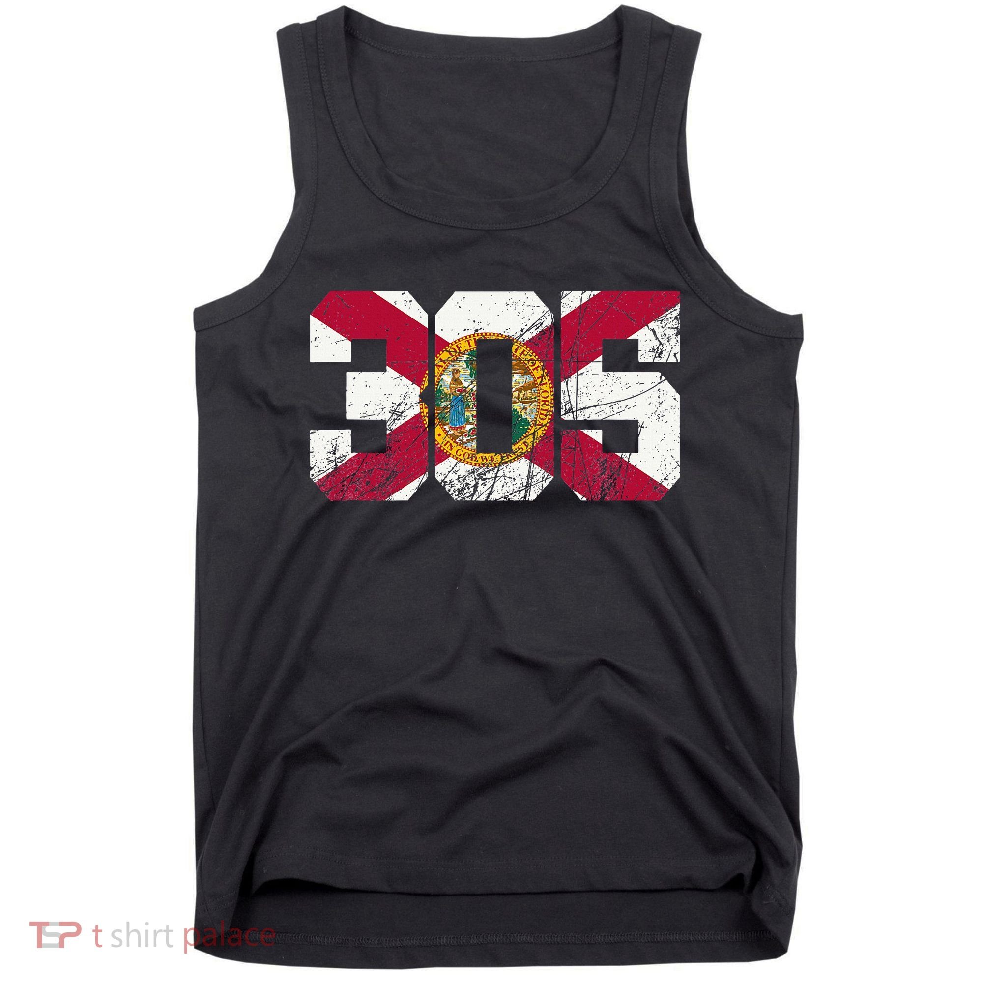 305 Area Code Flag Of Florida Miamidade County Tank Top