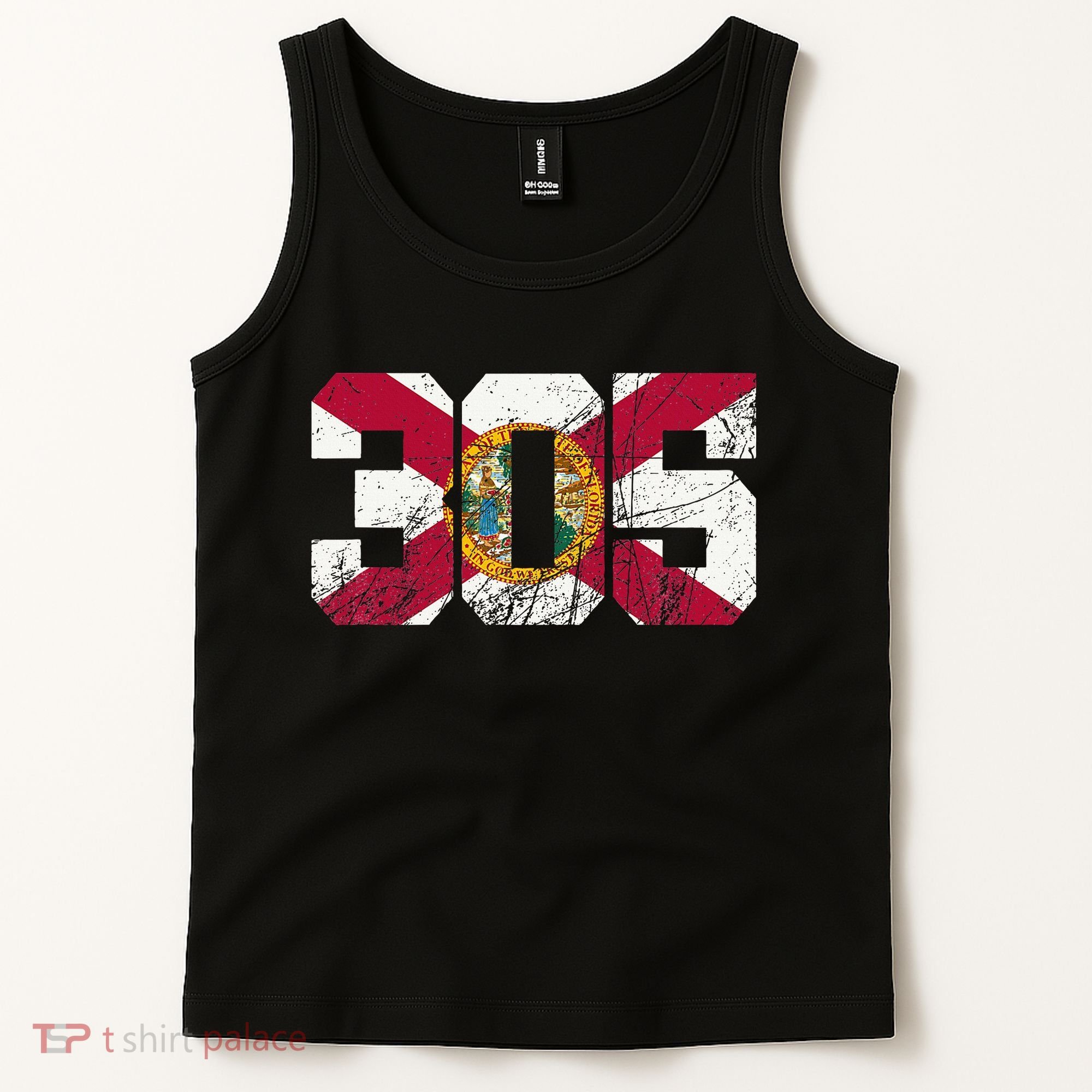 305 Area Code Flag Of Florida Miamidade County Tank Top