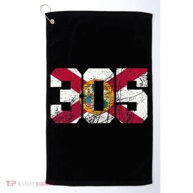 305 Area Code Flag Of Florida Miamidade County Golf Towel