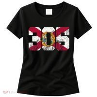 305 Area Code Flag Of Florida Miamidade County Women's T-Shirt thumb 0