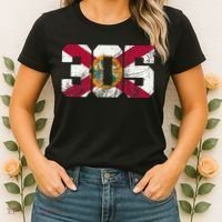 305 Area Code Flag Of Florida Miamidade County Women's T-Shirt thumb 2