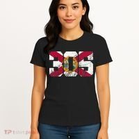 305 Area Code Flag Of Florida Miamidade County Women's T-Shirt thumb 4