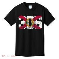 305 Area Code Flag Of Florida Miamidade County Kids T-Shirt thumb 0