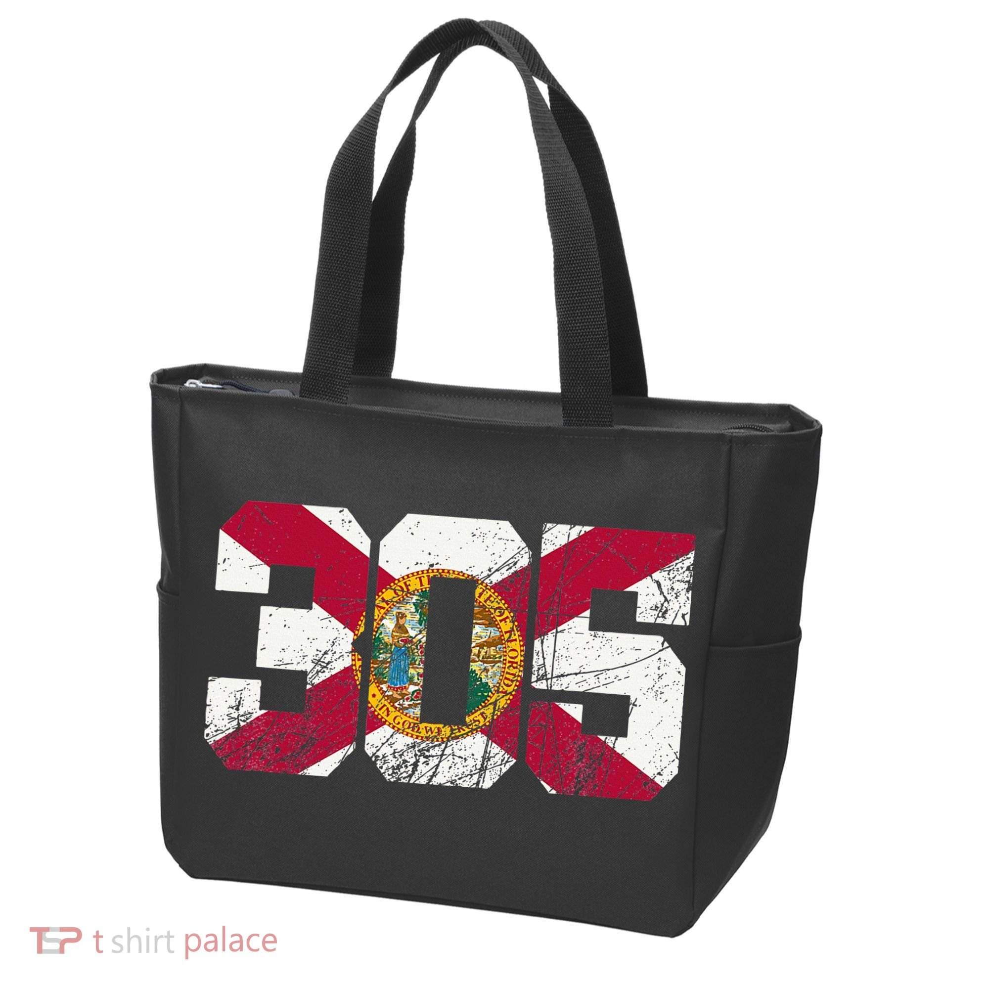 305 Area Code Flag Of Florida Miamidade County Tote Bag