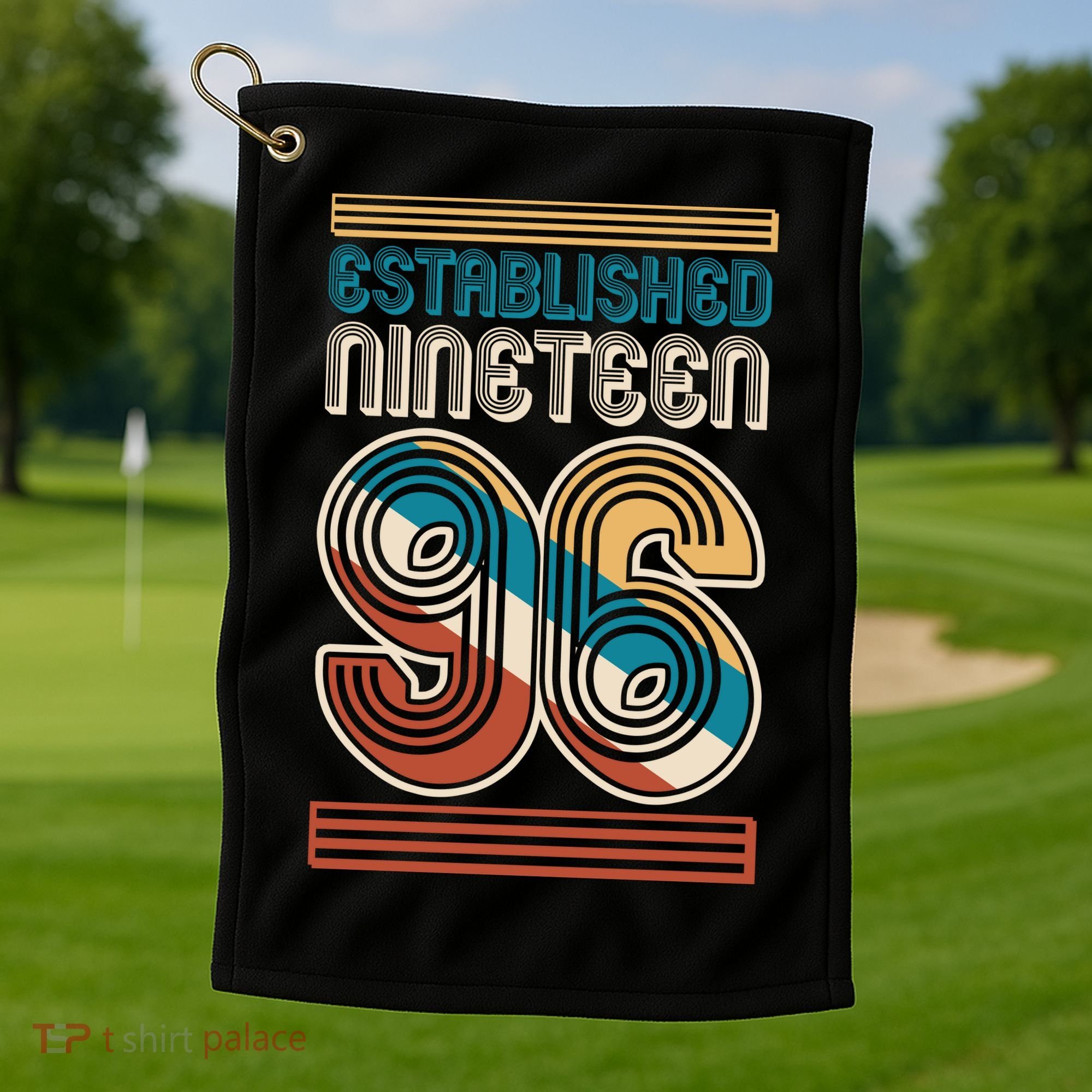 30th Birthday 1996 Established Nineteen 96 Golf Towel