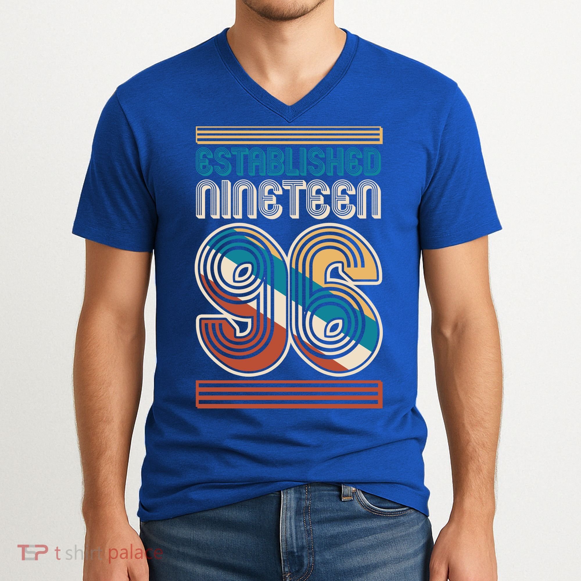 30th Birthday 1996 Established Nineteen 96 V-Neck T-Shirt