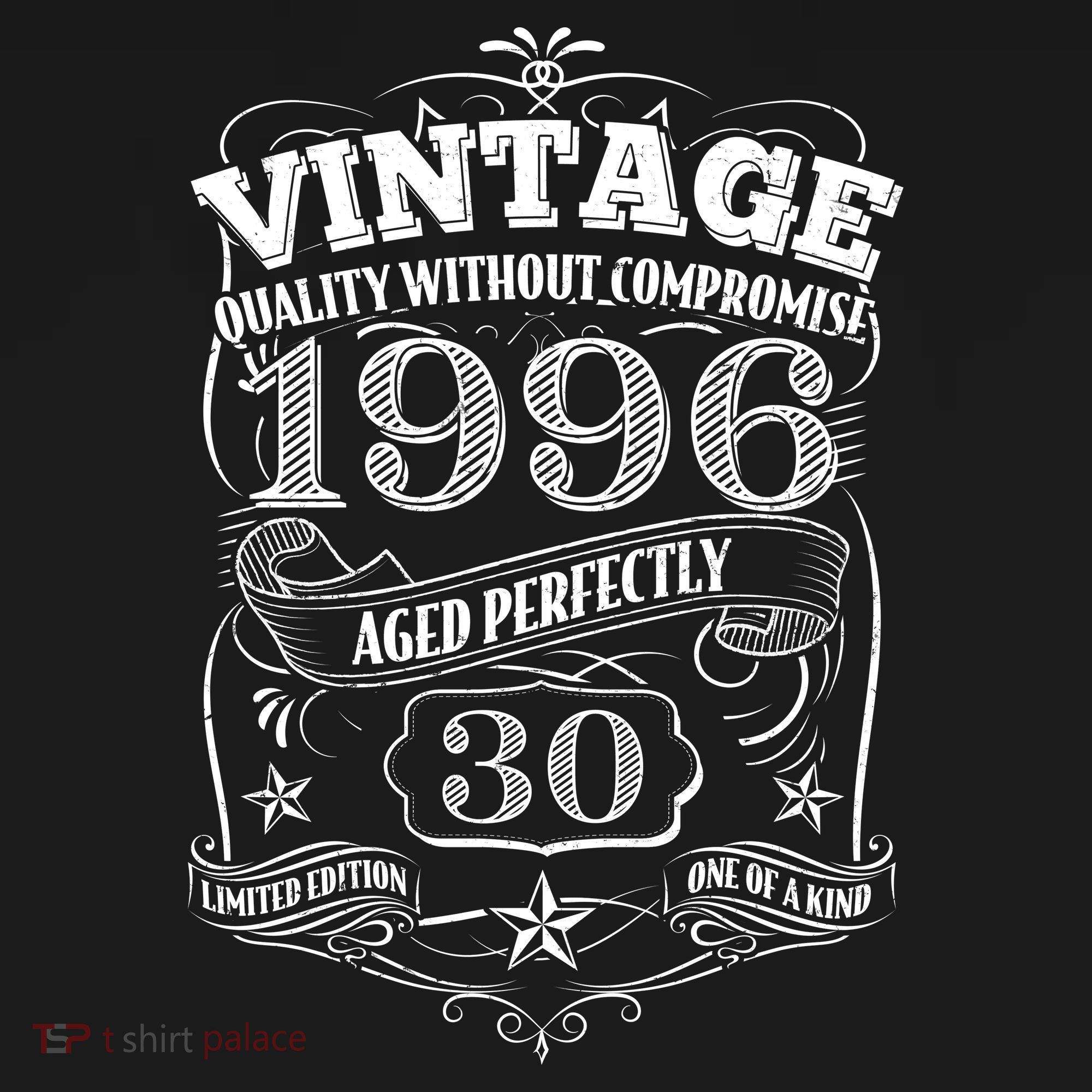 30th Birthday 1996 Vintage Funny Aged Perfectly T-Shirt