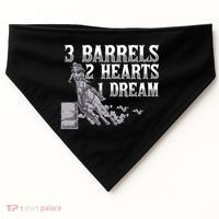 3 Barrels 2 Hearts 1 Dream Horse Barrel Racing USA-Made Doggie Bandana thumb 0