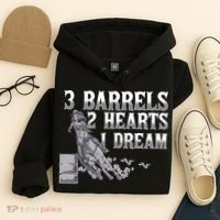 3 Barrels 2 Hearts 1 Dream Horse Barrel Racing Hoodie thumb 4