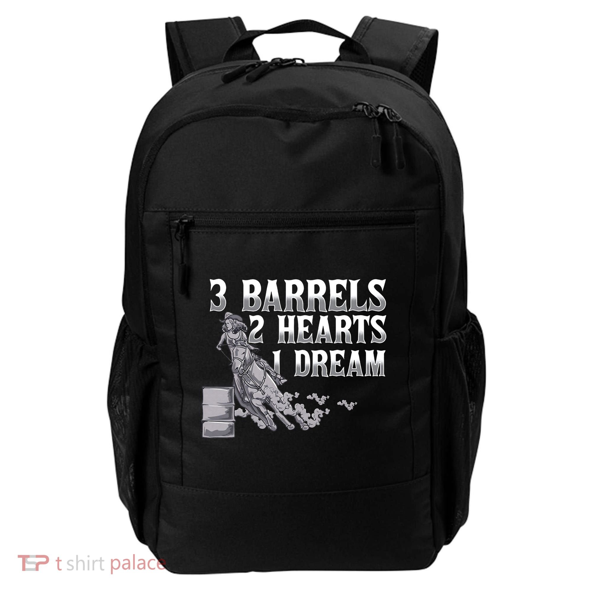 3 Barrels 2 Hearts 1 Dream Horse Barrel Racing Backpack