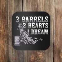 3 Barrels 2 Hearts 1 Dream Horse Barrel Racing Coaster thumb 0