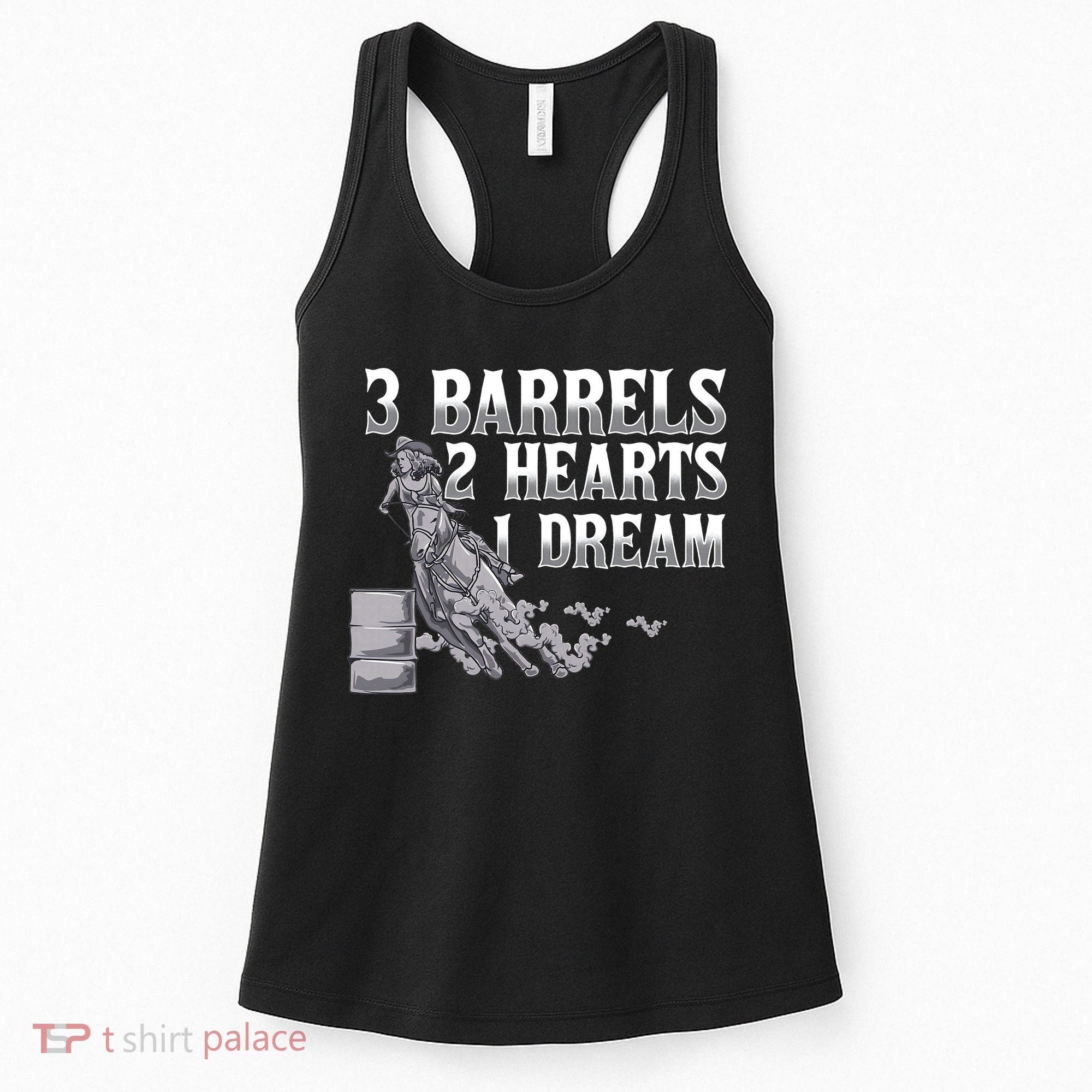 3 Barrels 2 Hearts 1 Dream Horse Barrel Racing Women's Tank Top